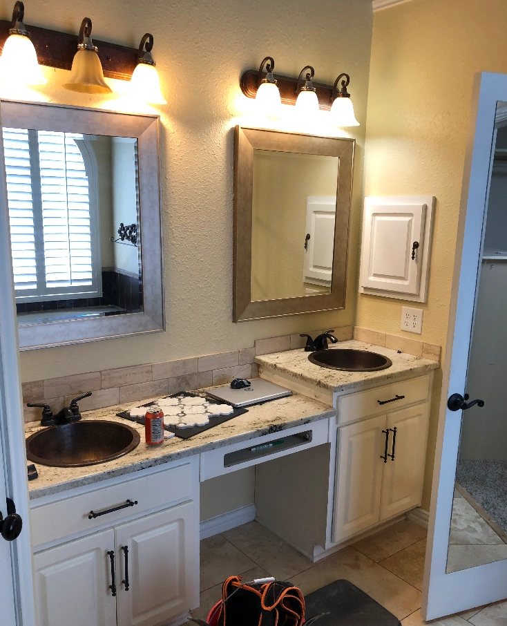 Rent A Husband project gallery photo: Bathroom vanity before